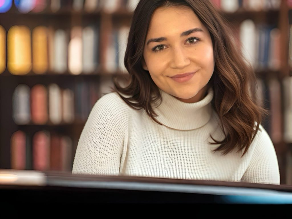 a female Romanian online language tutor